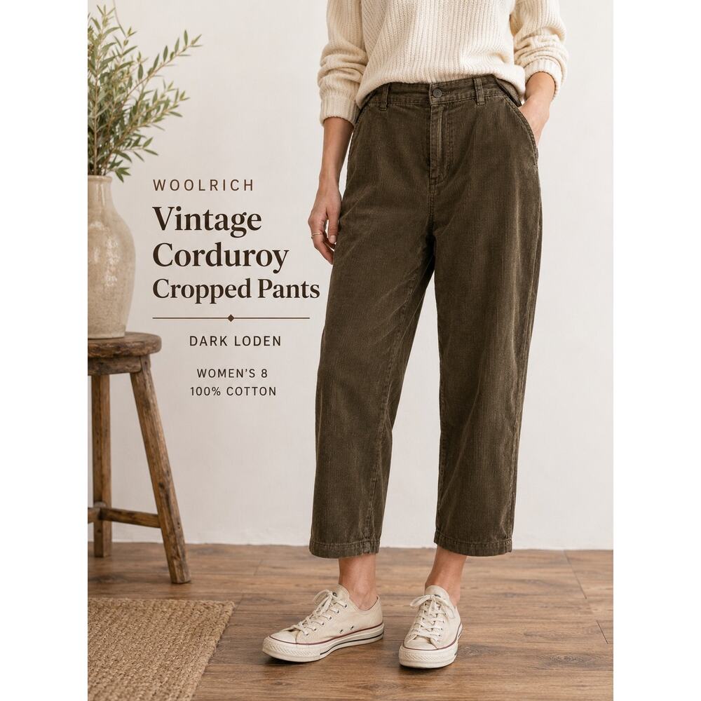 Vintage Woolrich Dark Loden Corduroy Pants Size 8 - Picture 8 of 8
